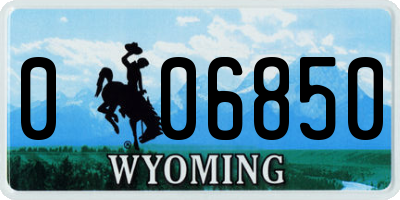 WY license plate 006850