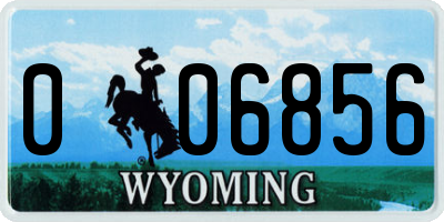 WY license plate 006856