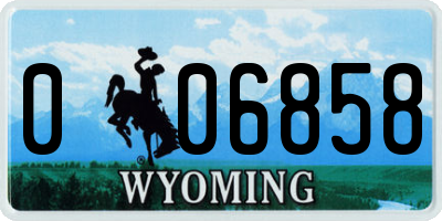 WY license plate 006858