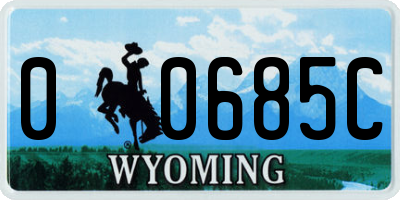 WY license plate 00685C