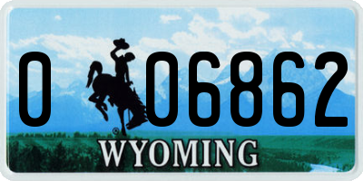 WY license plate 006862