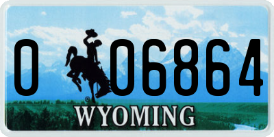 WY license plate 006864