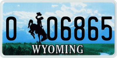 WY license plate 006865