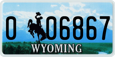 WY license plate 006867