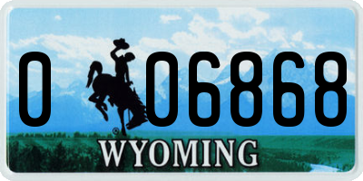 WY license plate 006868