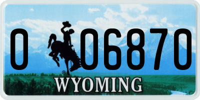 WY license plate 006870