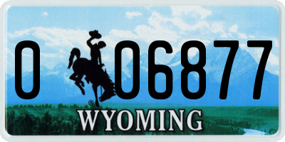 WY license plate 006877