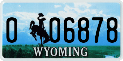 WY license plate 006878