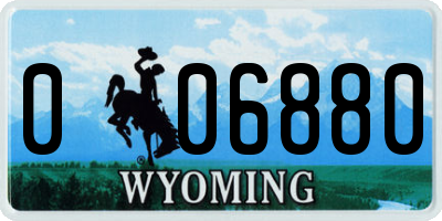 WY license plate 006880