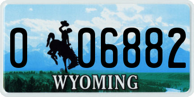 WY license plate 006882