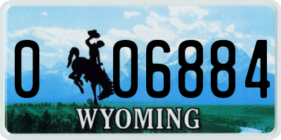 WY license plate 006884