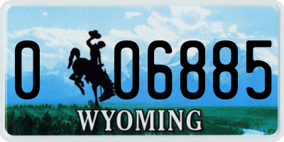 WY license plate 006885