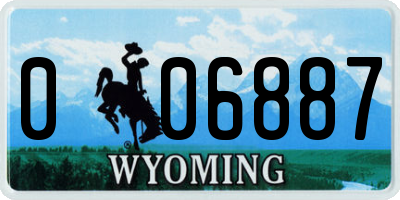 WY license plate 006887