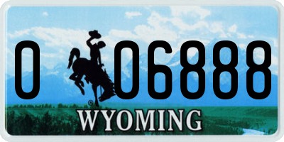 WY license plate 006888
