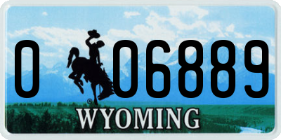 WY license plate 006889