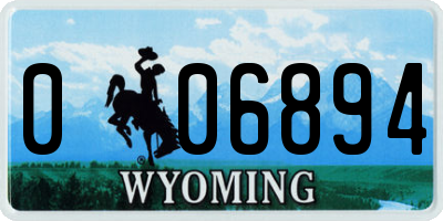 WY license plate 006894