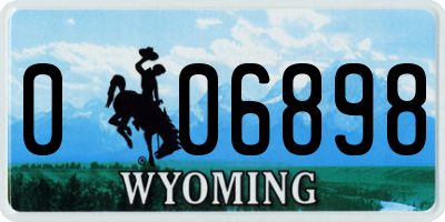 WY license plate 006898