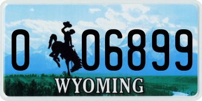 WY license plate 006899