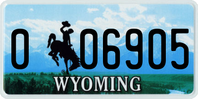 WY license plate 006905