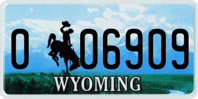 WY license plate 006909