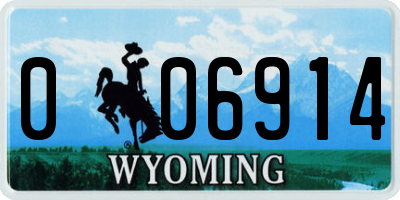 WY license plate 006914