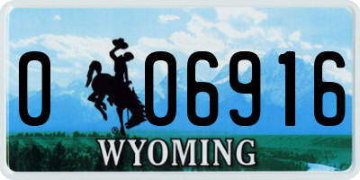 WY license plate 006916