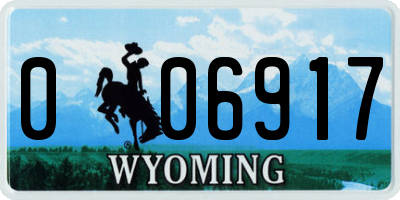 WY license plate 006917