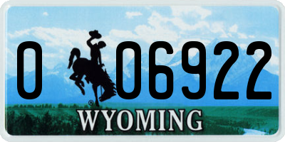 WY license plate 006922