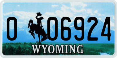 WY license plate 006924