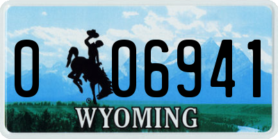 WY license plate 006941