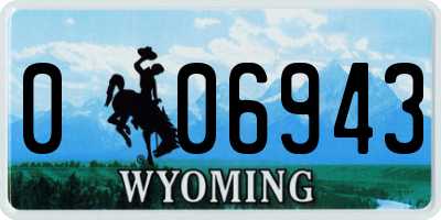 WY license plate 006943