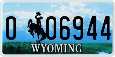 WY license plate 006944