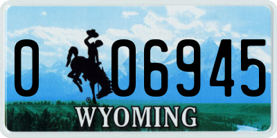 WY license plate 006945