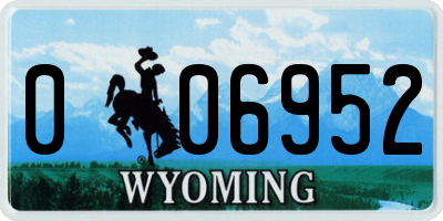 WY license plate 006952