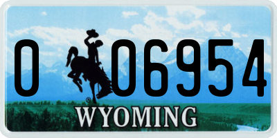 WY license plate 006954