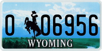 WY license plate 006956