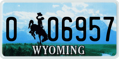 WY license plate 006957