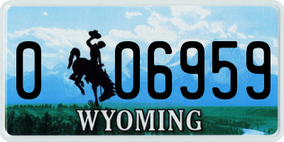 WY license plate 006959