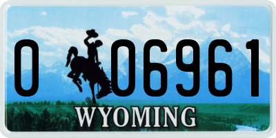 WY license plate 006961