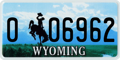 WY license plate 006962