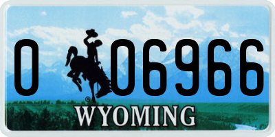 WY license plate 006966