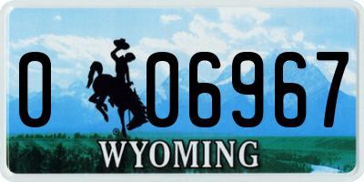 WY license plate 006967