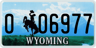 WY license plate 006977