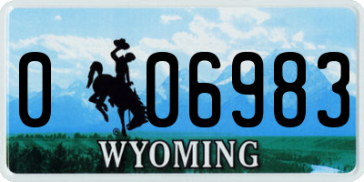 WY license plate 006983