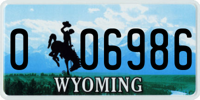 WY license plate 006986