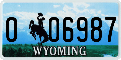 WY license plate 006987