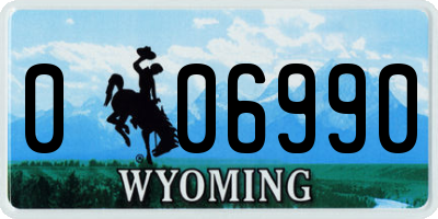 WY license plate 006990