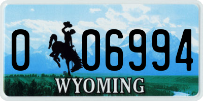 WY license plate 006994