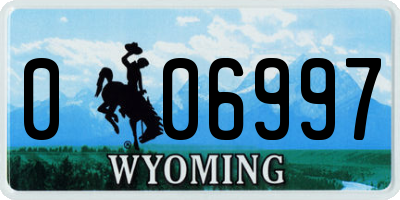 WY license plate 006997