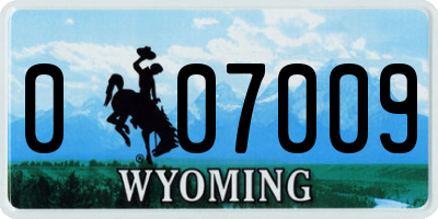 WY license plate 007009